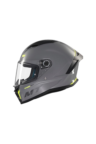 Mt Stinger 2 Ff126 Solid A12 Gloss Grey Full Face Motosiklet Kaskı Gri