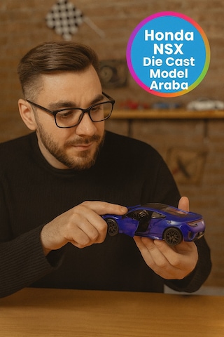 Uzak Doğu Serisi Honda Nsx Mavi Açılır Kapılar Die Cast Çek Bırak Metal Model Araba 11 Cm 1:32