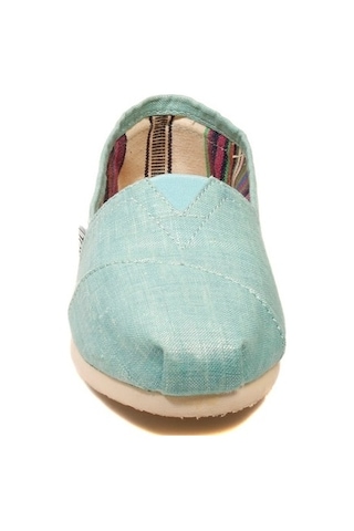 Toms Bayan Espadril Turquoise Metallic Linen Su Yeşili