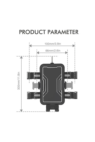 Ebitda Çok Renkli Motosiklet-bisiklet Navigasyon Telefon Tutucu, Handlebage Braketi, Yatay-dikey Ayarlanabilir, Plastik Malz Çok Renkli