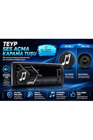 Universal Teyp Düğmesi - Bir Çok Teyp İçin Ses Açma Kapama Düğmesi , Melodi Teyp Ses Tuşu
