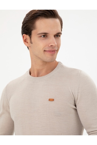 U.S. Polo Assn. Erkek Slim Fit Bisiklet Yaka Taş Melanj Kazak 50297040-VR225