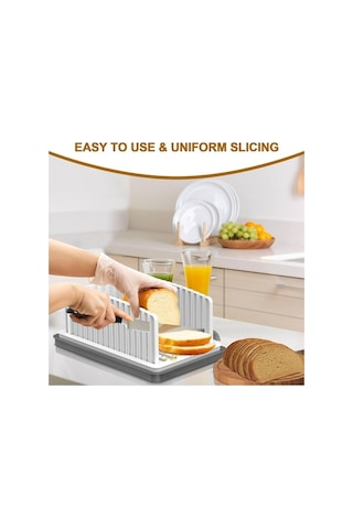 Maoyaya Ev Yapımı Ekmek Dilimleyici, Ayarlanabilir Katlanabilir Kılavuz, Kırıntı Tepsili, Adaçayı Yeşili Adaçayı Yeşili