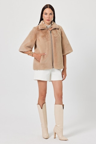 Cecilia Camel Kadın Tüylü Mont 001