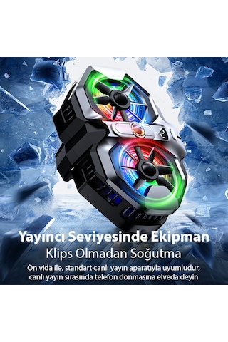 Memo Dl21 Yarı İletken Arka Klipsli Çift Fanlı Soğutma Radyatörü Pubg Oyun Soğutucu İos Android