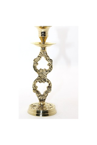 4 Adet Tekli Pirinç Şamdan Dekoratif Mumluk, Masa Üstü 18 Cm Şamdan, Pirinç Candle Holder Brass