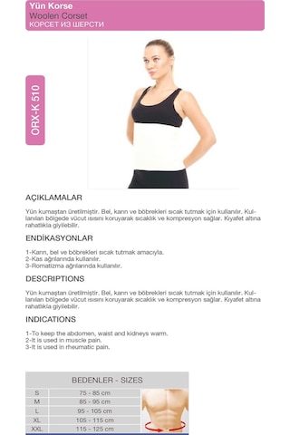 Yün Korse Bel İçin Doğal Ve Isıtıcı Korse Orx -k510 2XL