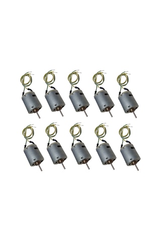 10 Adet 30cm Kablo Lehimli 12v Dc Motor Hobi Oyuncak Elektrik Deney Motoru