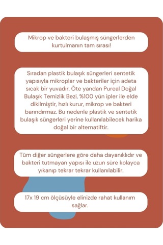 Pureal Yün Bulaşık Temizlik Bezi