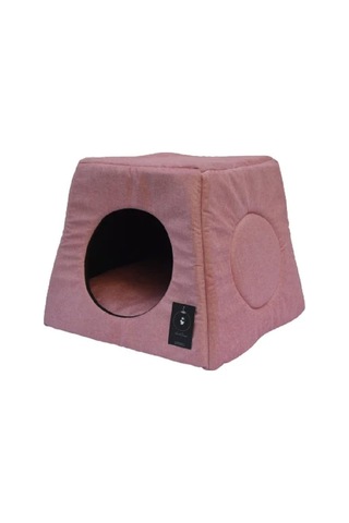 Kedi Yatağı-kedi Evi-3 Fonksiyonlu-katlanır- Kedi Alaska Evi-kedi Eskimo Evi-kedi Mağarası Pembe, Düz