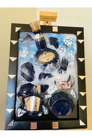 Epoksi Tablo Royal Salute Whısky Kırık Şişe Sanatı