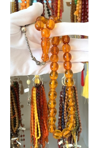 Tesbihci İri Boy Bal Rengi Katalin Tesbih