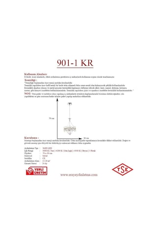 Eray Aydınlatma 901-1 Kr Tekli Led Avize Krom