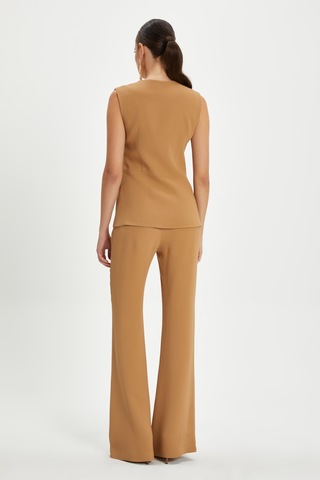 Serpil Exclusive Kadın Minimalist Kolsuz Yelek - Camel CAMEL