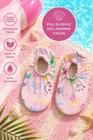 Zuzunga Summer Pembe Renk Kaymaz Taban Bebek - Çocuk Deniz Ayakkabısı