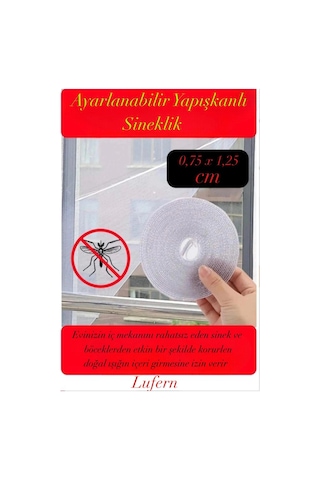 Ayarlanabilir Sineklik Cırt Bantlı Yapışkanlı Hızlı Pratik Pencere Cam Kapı 0,75 Cmx1,25 Cm - 4 Mt