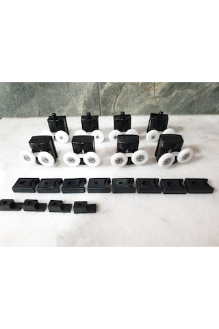 Inventa Siyah Duşakabin Cam Kabin Tekerleği Takım 24 Mm Siyah
