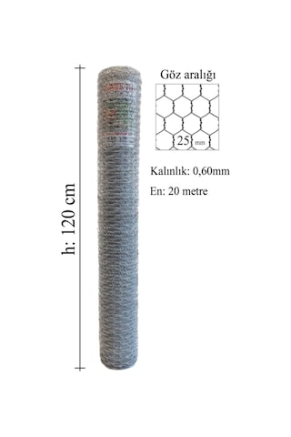 Bodur Tel Bodurtel Galvanizli Kümes Teli 120Cmx20Mt