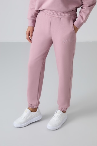 Tommy Life Gül Kurusu Basic Pamuklu O Yaka Oversize Lastik Paça Kadın Eşofman Takım - 95287 Gül Kurusu