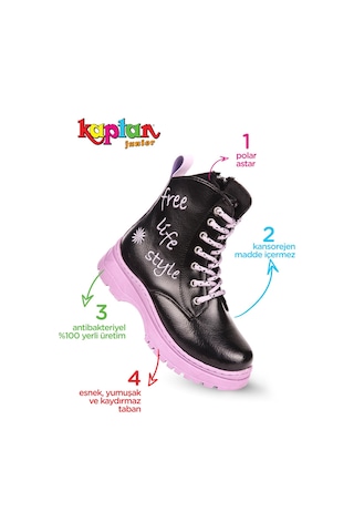 Kaptan Junior Kız Çocuk Botu Ortopedik İçi Kürklü Mor