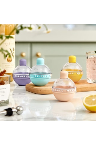 Tenfowee 4'lü Silikon Buz Topu Kalıbı, 2.5 İnç Viski Ve Kokteyller İçin Buz Küreleri, Hediye Paketi