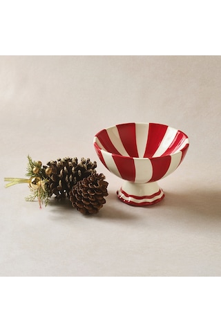 Karaca New Year Yılbaşı Candy Twist Kase 17,5 Cm Kirmizi