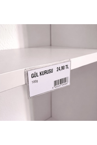 Cep Tipi Yapışkanlı Şeffaf Etiketlik 6x4cm U Tipi 50li Paket 50 Adet