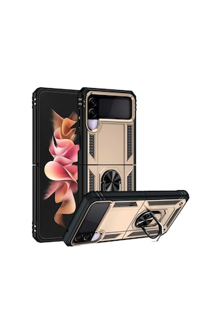 Galaxy Z Flip 3 Kilif Zore Vega Yüzüklü Standli Zirh Kilif 526699717