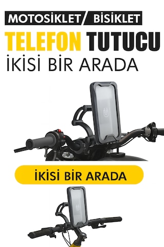 Motosiklet Bisiklet Gidon Bağlantılı Telefon Tutucu Su Geçirmez