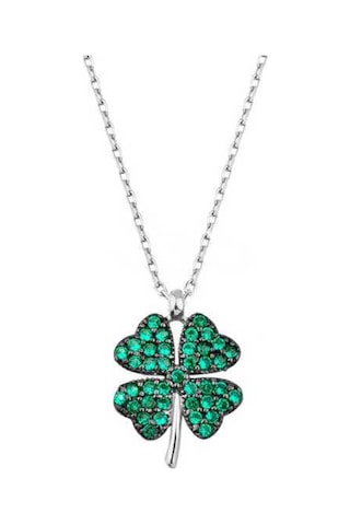 Blackcraft 925 Ayar Gümüş Dört Yapraklı Yonca Kadın Gümüş Kolye Premium