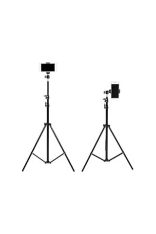 Tripod 2.1 Mt 360 Döner Başlıklı Telefon Tutucu Ring Light Metal Işık Stüdyo Lamba Ayağı Diğer