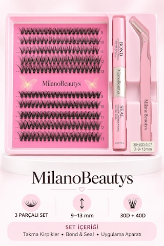Milano Beautysprofesyonel Parça Kirpik Seti İle Doğal Bakışlar