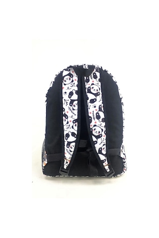 Luckybag Renkli Kalpli Panda Desenli Dayanıklı Spor Seyahat Yürüyüş Okul Genç Çocuk Sırt Çanta Beyaz