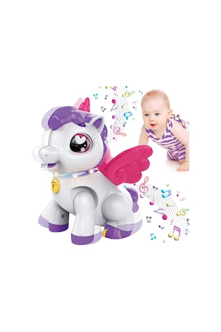 Eğitici Müzikli Işıklı Hareketli Unicorn Emekleme Arkadaşım - Bebek Yürüyüş Ve Emekleme Oyuncağı Hayvanlar
