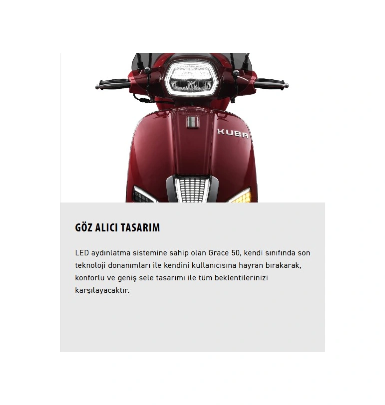 Kuba Grace 50 Motosiklet Kırmızı