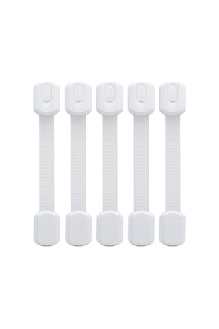 Kidkid Çekmece Dolap Kilidi Plastik Çocuk Kilidi 5 Adet Beyaz