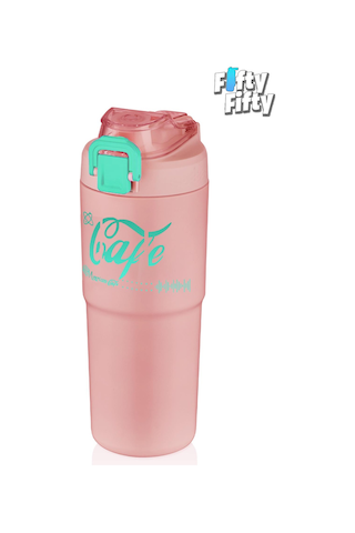 Vagonlife 2'li Çelik Termos-kahve Bardağı Seti 750ml Çift Kullanım Termos//450ml Mug Kahve Bardağı Pembe - Mor
