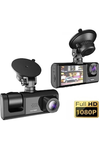Woodhub Dv300 Yeni 3 Kameralı Araç Içi Kayıt Kamerası Trafik Recorder 2 Inç Ips Ekran Full Hd 1080p