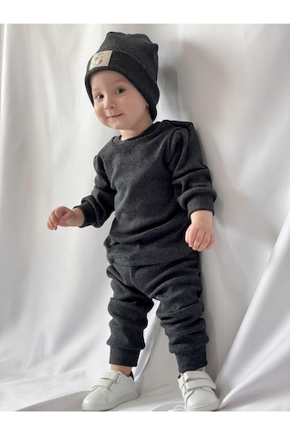 MiaBaby Bereli Üçlü Takım 001 Antrasit