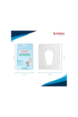 Mulpex Tek Kullanımlık Suda Çözünür Klozet Kapak Örtüsü 10'lu