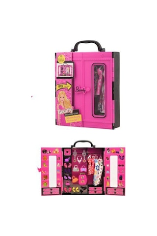 Dln Barbie Bebek Beauty Elbise Takı Gardrop Seti 30 Parça Gardolap Oyuncak