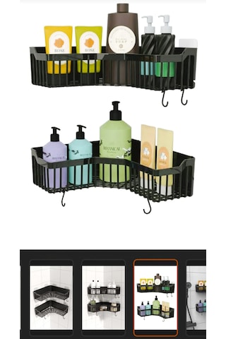 Yapışkanlı Banyo Mutfak Duş Köşesi Sabunluğu. 1 Adet Siyah