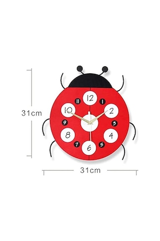 Uğur Böceği Temalı Duvar Saati Yapıştırmalı Sticker Diğer