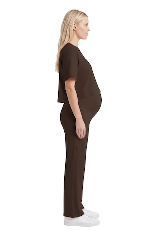 Cottonhıll Premium - Sway Collection Kahverengi Yüksek Bel Modal Hamile Kadın Pantolon