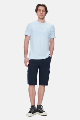 Ucla Culver Gök Mavi Bisiklet Yaka Baskılı Standard Fit Erkek Tshirt Gök Mavi