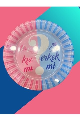 Bebek Cinsiyet Partisi Masa Seti 8 Li Tabak & 8 Li Bardak