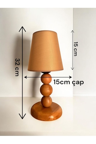 Bohem Ahşap Ayaklı Abajur - Açık Kahverengi Açık Kahverengi