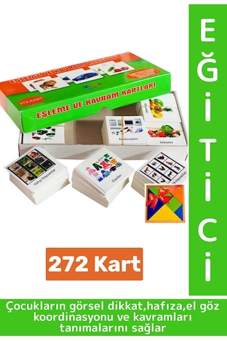Eğitici Çocuk El Göz Koordinasyonu Görsel Kavram Algısı Beceri Geliştirici Eşleme Kavrama Kartları