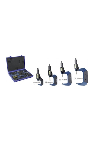 Bts Bts03107 4 Lü Dijital Mikrometre Seti 0.001 Mm Hassasiyet Profesyonel Ölçüm Cihazı