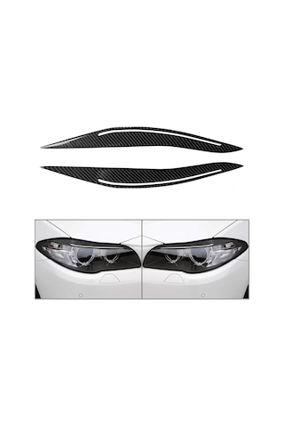 1paır Karbon Fiber Far Kaşları Göz Kapakları Bmw 5 Serisi F10 528ı 535ı 550i Sedan 201416